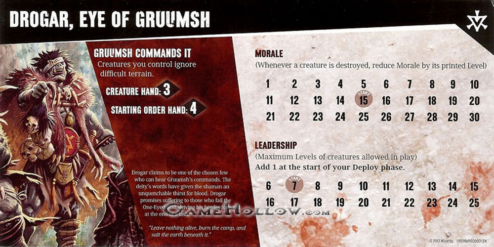 D&D Miniatures Blood of Gruumsh Commander Card Drogar Eye of Gruumsh (Blood of Gruumsh)