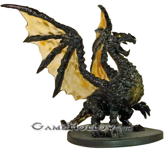 D&D Miniatures Lords of Madness 57 Young Volcanic Dragon (Black)