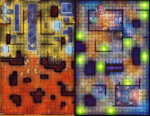 D&D Miniatures Maps, Tiles, Overlays, Campaigns Map Broken Demongate / Teleport Temple