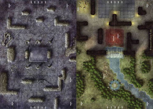 D&D Miniatures Maps, Tiles, Overlays, Campaigns Map Dragon Graveyard / Forest Cliff Lair