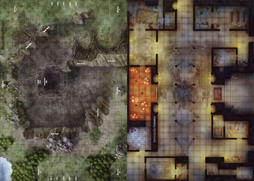 D&D Miniatures Maps, Tiles, Overlays, Campaigns Map Dragondown Grotto / Spawnscale Nursery