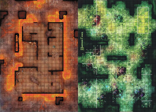 D&D Miniatures Maps, Tiles, Overlays, Campaigns Map Magma Keep / Mushroom Cavern