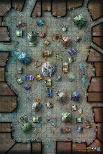 D&D Miniatures Maps, Tiles, Overlays, Campaigns Map Merchants Bazaar Vinyl Mat