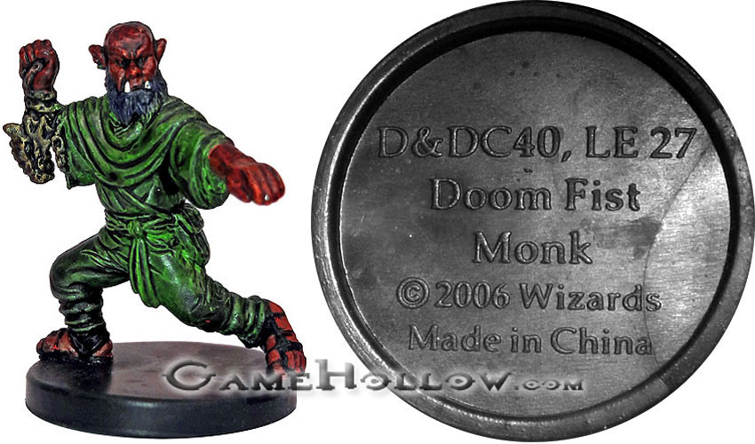 D&D Miniatures Promo Figures, EPIC Cards  Doom Fist Monk Promo, D&DC40 (War of the Dragon Queen 30)