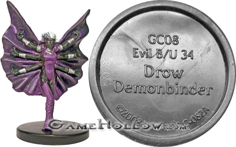 D&D Miniatures Promo Figures, EPIC Cards  Drow Demonbinder Promo, GC08 (Demonweb 12)