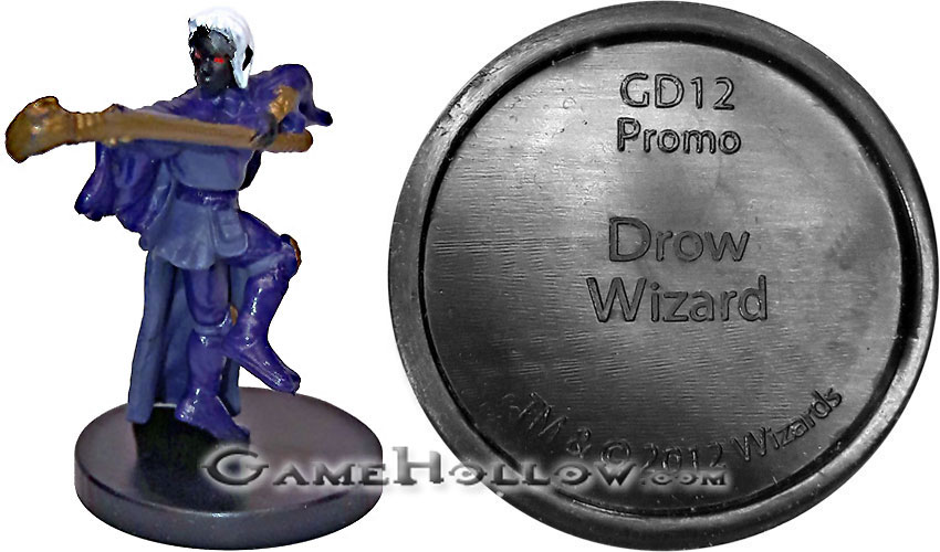 D&D Miniatures Promo Figures, EPIC Cards  Drow Wizard Promo, GD12 (Dungeon Command)