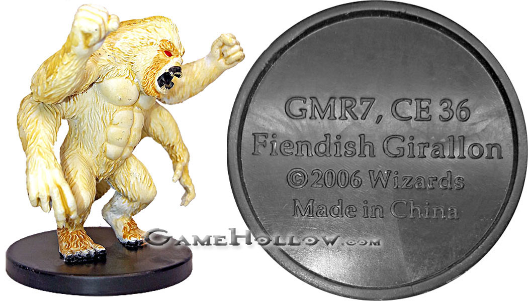D&D Miniatures Promo Figures, EPIC Cards  Fiendish Girallon Promo, GMR7 (War Drums 47)