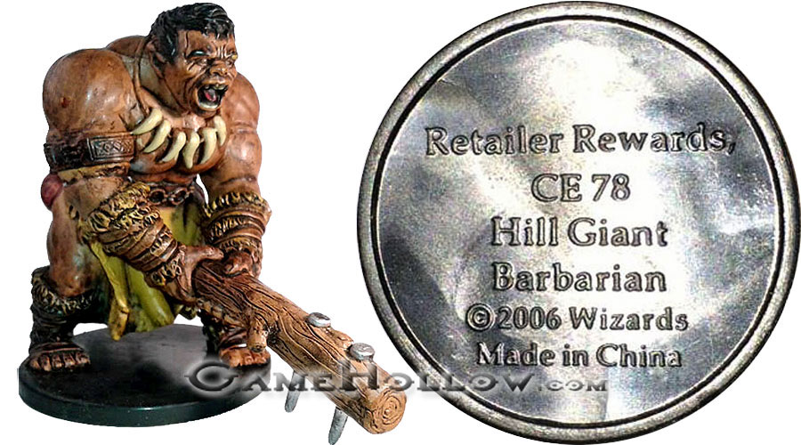 D&D Miniatures Promo Figures, EPIC Cards  Hill Giant Barbarian Promo, Retailor Rewards (War Drums 49)