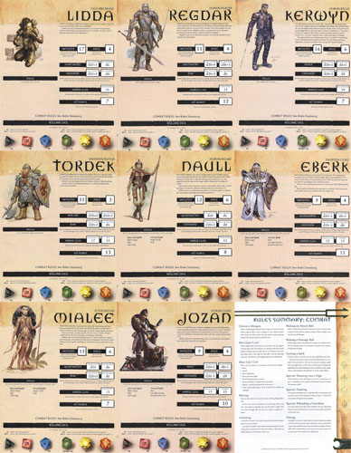 D&D Miniatures Maps, Tiles, Overlays, Campaigns Starter 2000 Character Sheet Set