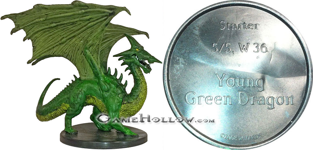 D&D Miniatures Starter Set Figures Starter Figure 05 Young Green Dragon (Large)