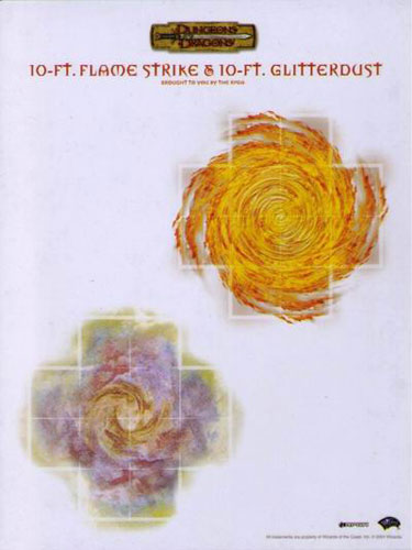 D&D Miniatures Maps, Tiles, Overlays, Campaigns Overlay 10-Ft Flame Strike & 10-Ft Glitterdust