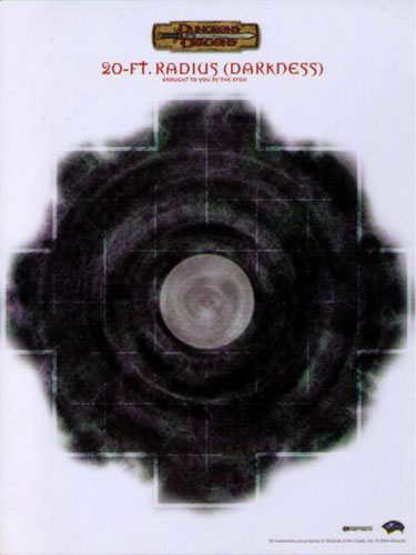 D&D Miniatures Maps, Tiles, Overlays, Campaigns Overlay 20-Ft Radius Darkness