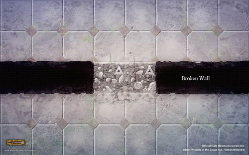 D&D Miniatures Maps, Tiles, Overlays, Campaigns Tile Broken Wall (Promo)