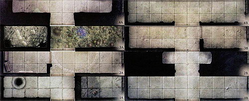 D&D Miniatures Maps, Tiles, Overlays, Campaigns Tiles 2004 Basic Starter 4 Large 2-sided Tile Set (1A-4B)