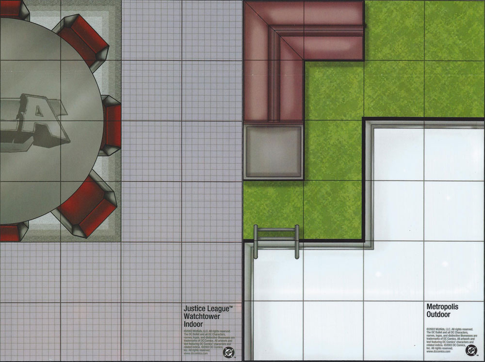 Heroclix Maps, Tokens, Objects, Online Codes Map JLA Watchtower / Metropolis (DC Map Set)