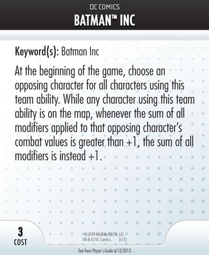 Heroclix Convention Exclusive Promos ATA card Batman Inc LE Heroclix Convention Exclusive Promos ATA card Batman Inc LE