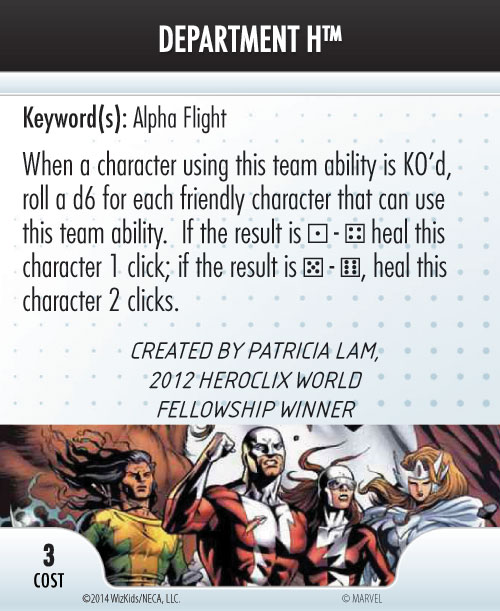 Heroclix Convention Exclusive Promos ATA card Department H LE Heroclix Convention Exclusive Promos ATA card Department H LE