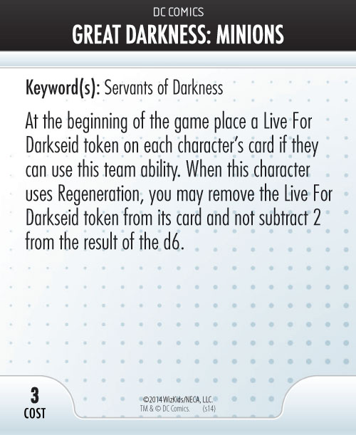 Heroclix Convention Exclusive Promos ATA card Great Darkness: Minions LE
