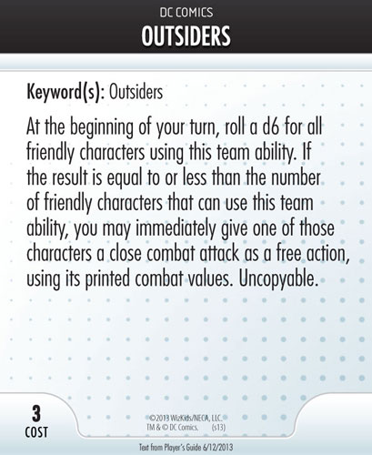 Heroclix Convention Exclusive Promos ATA card Outsiders LE