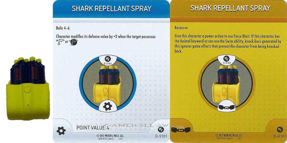 Heroclix Convention Exclusive Promos  Utility Belt Shark Repellant Spray SR Chase, D-S101 D-R101