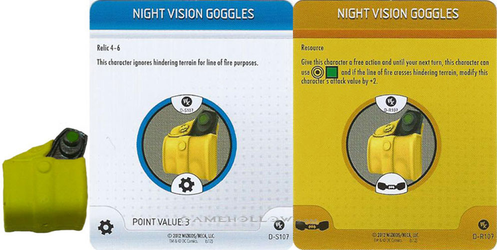 Heroclix Convention Exclusive Promos  Utility Belt Night Vision Goggles SR Chase, D-S107 D-R107