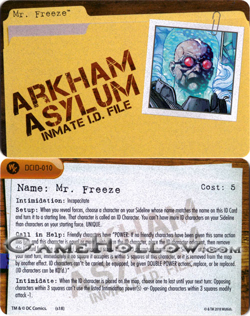 Heroclix Convention Exclusive Promos  ID Card Mr Freeze SR Chase, DCID-010
