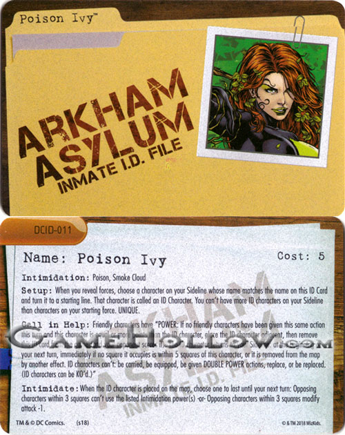 Heroclix Convention Exclusive Promos ID Card Poison Ivy SR Chase, DCID-011 Heroclix Convention Exclusive Promos ID Card Poison Ivy SR Chase, DCID-011