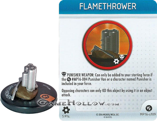 Heroclix Convention Exclusive Promos  Punisher weapon Flamethrower SR Chase, MP16-S109