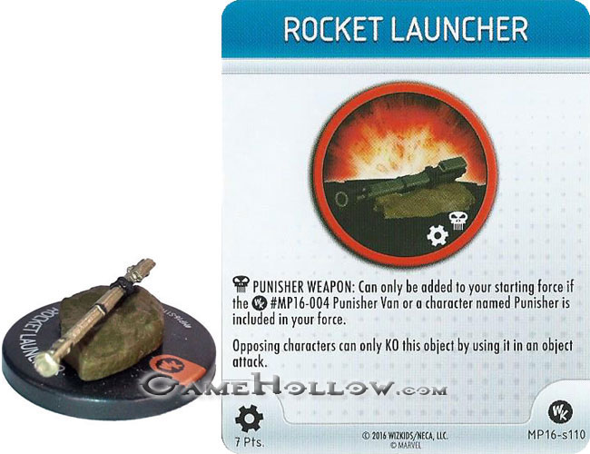 Heroclix Convention Exclusive Promos  Punisher weapon Rocket Launcher SR Chase, MP16-S110