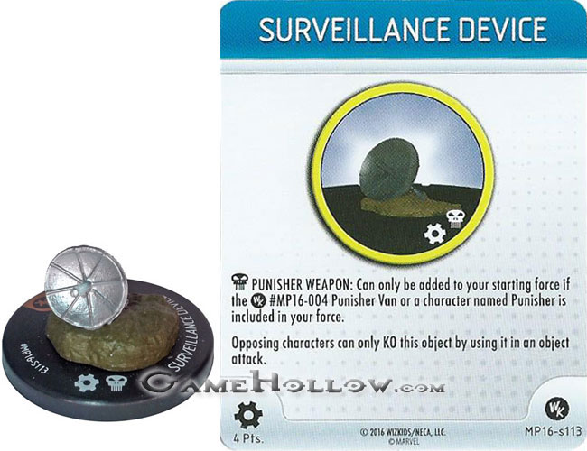 Heroclix Convention Exclusive Promos  Punisher weapon Surveillance Device SR Chase, MP16-S113