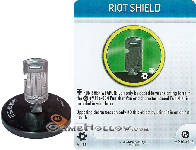 Heroclix Convention Exclusive Promos  Punisher weapon Riot Shield SR Chase, MP16-S114