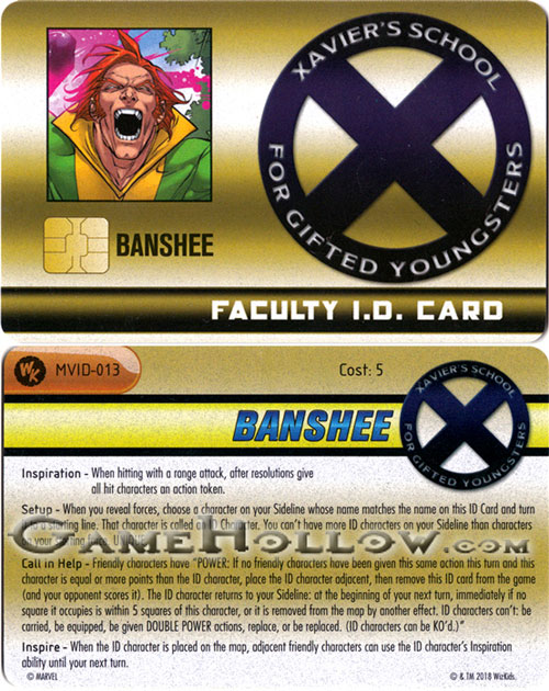 Heroclix Convention Exclusive Promos ID Card Banshee SR Chase, MVID-013 Heroclix Convention Exclusive Promos ID Card Banshee SR Chase, MVID-013