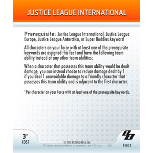 Heroclix DC Brave and the Bold F001 Justice League International LE