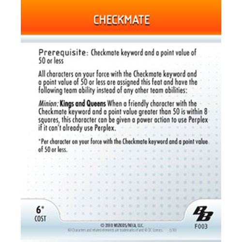 Heroclix DC Brave and the Bold F003 Checkmate LE