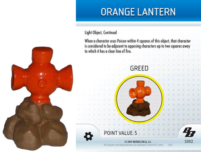 Heroclix DC Brave and the Bold S002 Orange Lantern (Greed) 3D Object LE