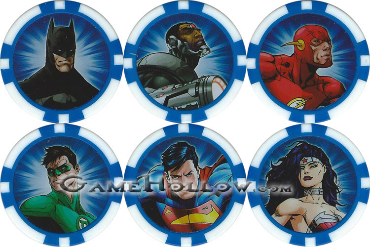 Heroclix Maps, Tokens, Objects, Online Codes Action Tokens Justice League Complete Set of 6