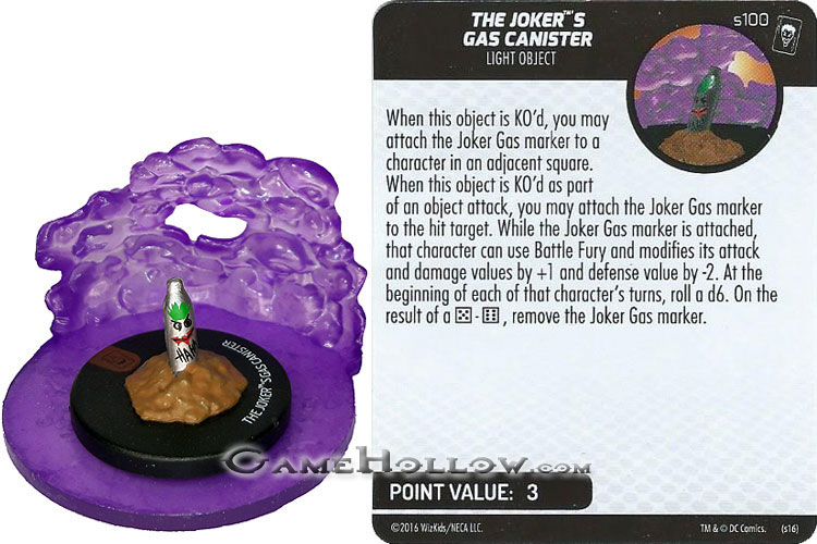 Heroclix DC Jokers Wild  S100 Jokers Gas Canister +ClixFX OP Kit LE