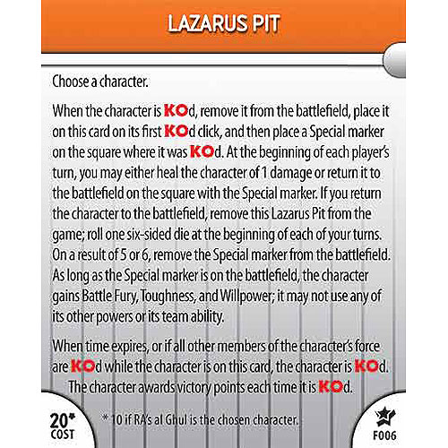 Heroclix DC Legacy F006 Lazarus Pit
