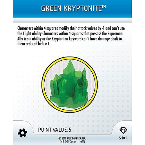 Heroclix DC Superman S101 Green Kryptonite 3D Object LE