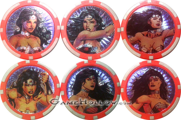 Heroclix Maps, Tokens, Objects, Online Codes Action Tokens Wonder Woman Complete Set of 6