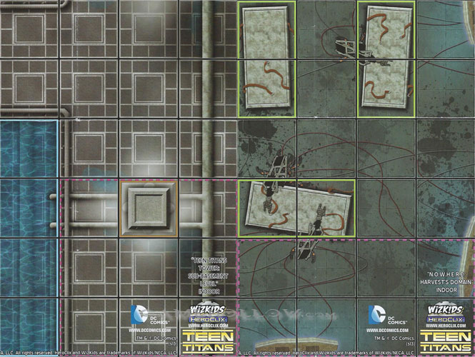 Heroclix DC Teen Titans Map N.O.W.H.E.R.E Harvest's Domain / Teen Titans Tower Sub-Basement Level