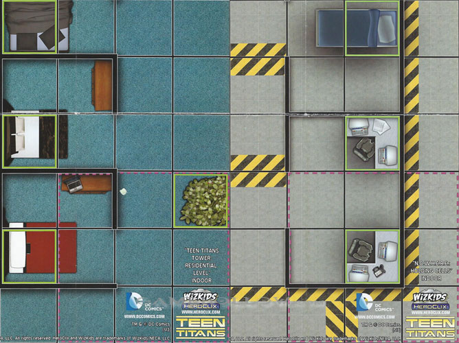 Heroclix DC Teen Titans Map N.O.W.H.E.R.E Holding Cells / Teen Titans Tower Residential Level