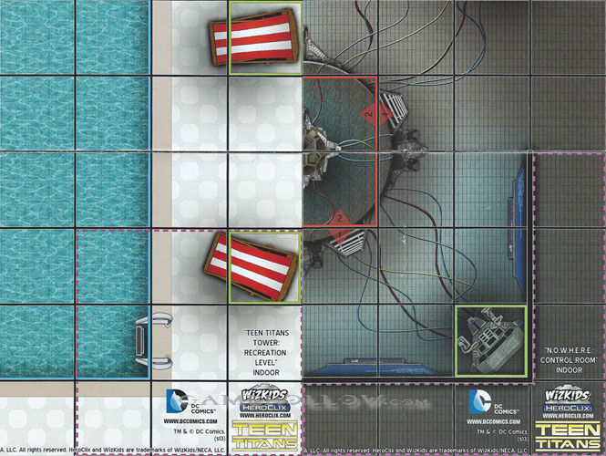Heroclix Maps, Tokens, Objects, Online Codes Map N.O.W.H.E.R.E Control Room / Teen Titans Tower Recreation Level