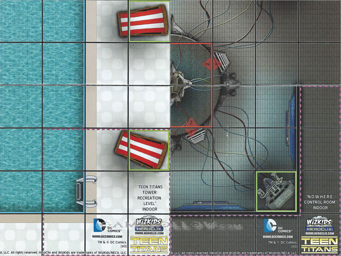 Heroclix DC Teen Titans Map N.O.W.H.E.R.E Control Room / Teen Titans Tower Recreation Level