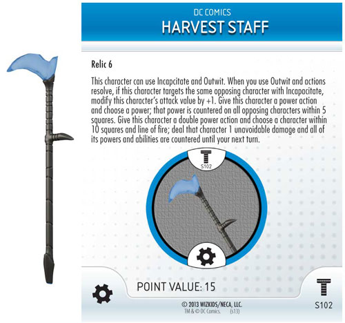 Heroclix DC Teen Titans S102 Harvest Staff 3D Object LE OP Kit