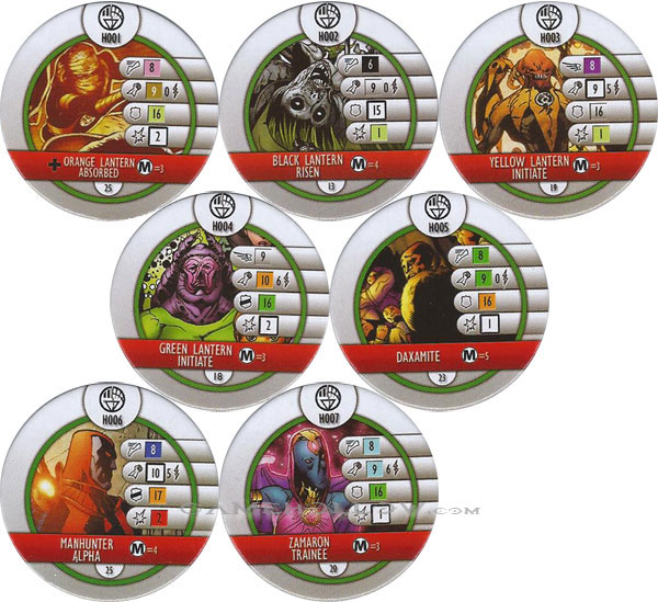 Heroclix DC War of Light OP Complete Horde Token Set H001-H007