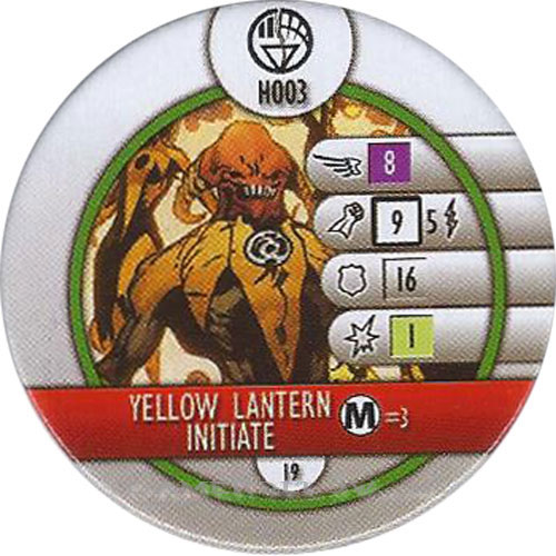 Heroclix DC War of Light OP H003 Yellow Lantern Initiate (horde token)