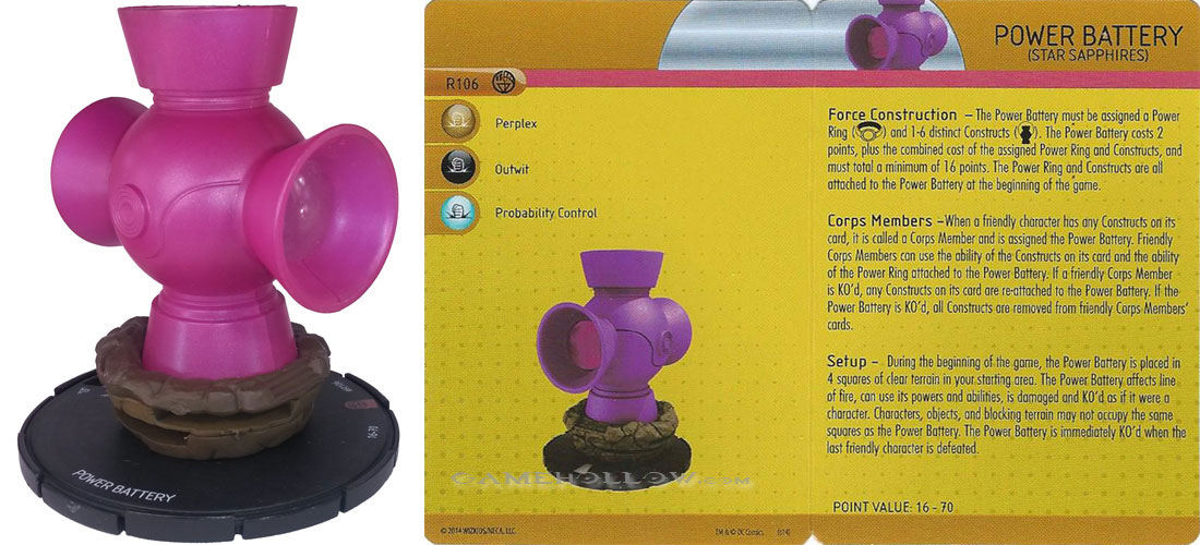 Heroclix DC War of Light OP R106 Power Battery Violet 3D HUGE Resource Star Sapphires Only