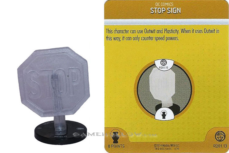 Heroclix DC War of Light OP R201.13 Construct White Stop Sign 3D Relic SR