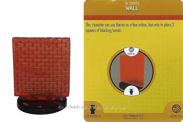 Heroclix DC War of Light OP R202.04 Construct Red Wall 3D Relic SR